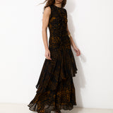 SAGEBRUSH | Black Printed Dress in Italian Fabric
