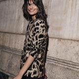 BEDUINA | Gold Jacquard Leopard Print Blazer