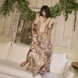 MARSIGLIA | Beige Multi Halter-Neck Printed Top