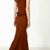 JOY | Brown Ribbed Knit Skirt