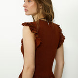 JOY | Brown Ribbed Knit Top