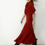 FLAVIANA | Rust Tonal Jacquard Dress