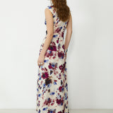 SAACHI | Purple Abstract Floral Maxi Dress
