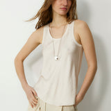 BERTA | Ecru Sleeveless Top