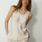 BERTA | Ecru Sleeveless Top