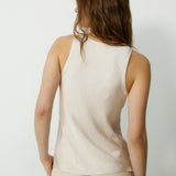 BERTA | Ecru Sleeveless Top