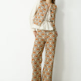 CONNIE | Printed Cotton Wide Leg Trousers