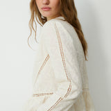 TINA | Ecru Embroidered Cotton Blouse