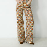 CONNIE | Printed Cotton Wide Leg Trousers