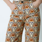 CONNIE | Printed Cotton Wide Leg Trousers