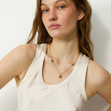 BERTA | Ecru Sleeveless Top