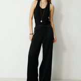 THYSSEN | Black Wide-Leg Trousers