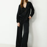 MAE | Black Draped Blouse