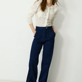 LEVI | Indigo High-Waisted Cotton Trousers