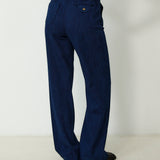 LEVI | Indigo High-Waisted Cotton Trousers