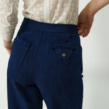 LEVI | Indigo High-Waisted Cotton Trousers