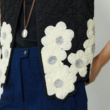 CRISTINA | Black Flower Cotton Vest