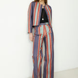 PALMI | Blue Striped Italian Cotton Jacket