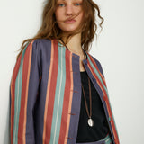 PALMI | Blue Striped Italian Cotton Jacket