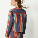 PALMI | Blue Striped Italian Cotton Jacket