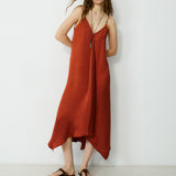 ELSIE | Paprika Asymmetric Midi Dress