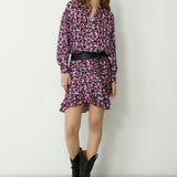 MARIETA | Magenta Abstract Floral Skirt