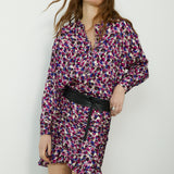 MARIETA | Magenta Abstract Floral Skirt