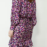 MARIETA | Magenta Abstract Floral Skirt