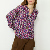 MARIETA | Magenta Abstract Floral Blouse