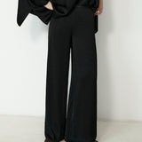 TIRSO | Soft Black Wide-Leg Trousers