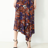 LUCY | Brown Printed Midi Skirt