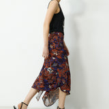 LUCY | Brown Printed Midi Skirt