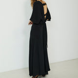 GINEVRA | Black Silk Maxi Dress