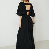 GINEVRA | Black Silk Maxi Dress