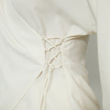 LOURDES | Off White Silk Wrap Blazer