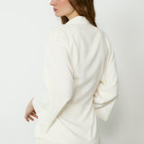 LOURDES | Off White Silk Wrap Blazer