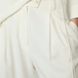 LOURDES | Off White Silk Wide leg Trousers