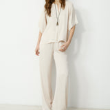 GIVERNY | Ecru Fluid Wide Leg Trousers