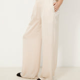 GIVERNY | Ecru Fluid Wide Leg Trousers