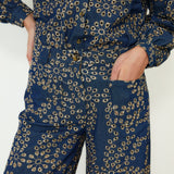 SKYSTITCH | Denim Blue Cotton Embroidered Blouse