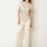 CORTAZAR | Ecru Asymmetric Hem Top