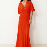 GINEVRA | Red Silk Midi Dress