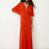 GINEVRA | Red Silk Midi Dress