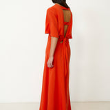 GINEVRA | Red Silk Midi Dress