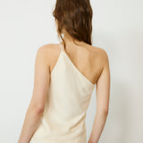 THALIA | Ecru Asymmetric One Shoulder Cupro Top