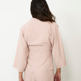 LOURDES | Light Pink Silk Wrap Blazer