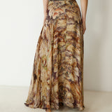 MARSIGLIA | Beige Multi Print Flared Skirt