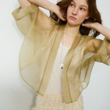 AMELIA | Beige Silk Short Kimono