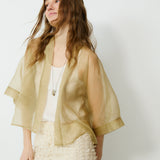 AMELIA | Beige Silk Short Kimono
