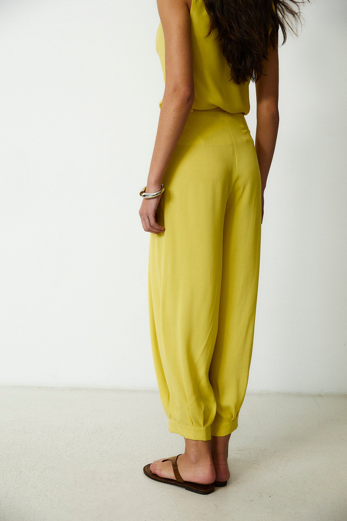 LEOPOLDA | 100% Silk Yellow Trousers